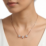 92.5 Rose Gold Floral Heart Chin with Pendant Ivanah Silver