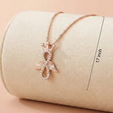 92.5 Rose Gold Crowned Infinity Wing Chain with Pendant Ivanah Silver