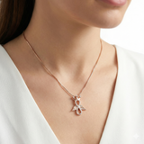 92.5 Rose Gold Crowned Infinity Wing Chain with Pendant Ivanah Silver