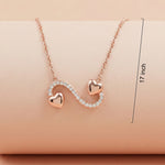 92.5 Rose Gold Infinity Hearts Chain with Pendant Ivanah Silver