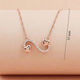 92.5 Rose Gold Infinity Hearts Chain with Pendant Ivanah Silver