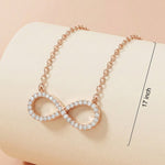 92.5 Rose Gold Sparkling Infinity Chain with Pendant Ivanah Silver