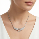 92.5 Silver Angel Wing Ring Chain with Pendant Ivanah Silver