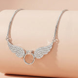92.5 Silver Angel Wing Ring Chain with Pendant Ivanah Silver