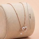 92.5 Interlocking Heart & Ring Chain with Pendant Ivanah Silver