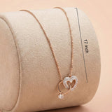 92.5 Interlocking Heart & Ring Chain with Pendant Ivanah Silver