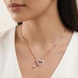 92.5 Interlocking Heart & Ring Chain with Pendant Ivanah Silver