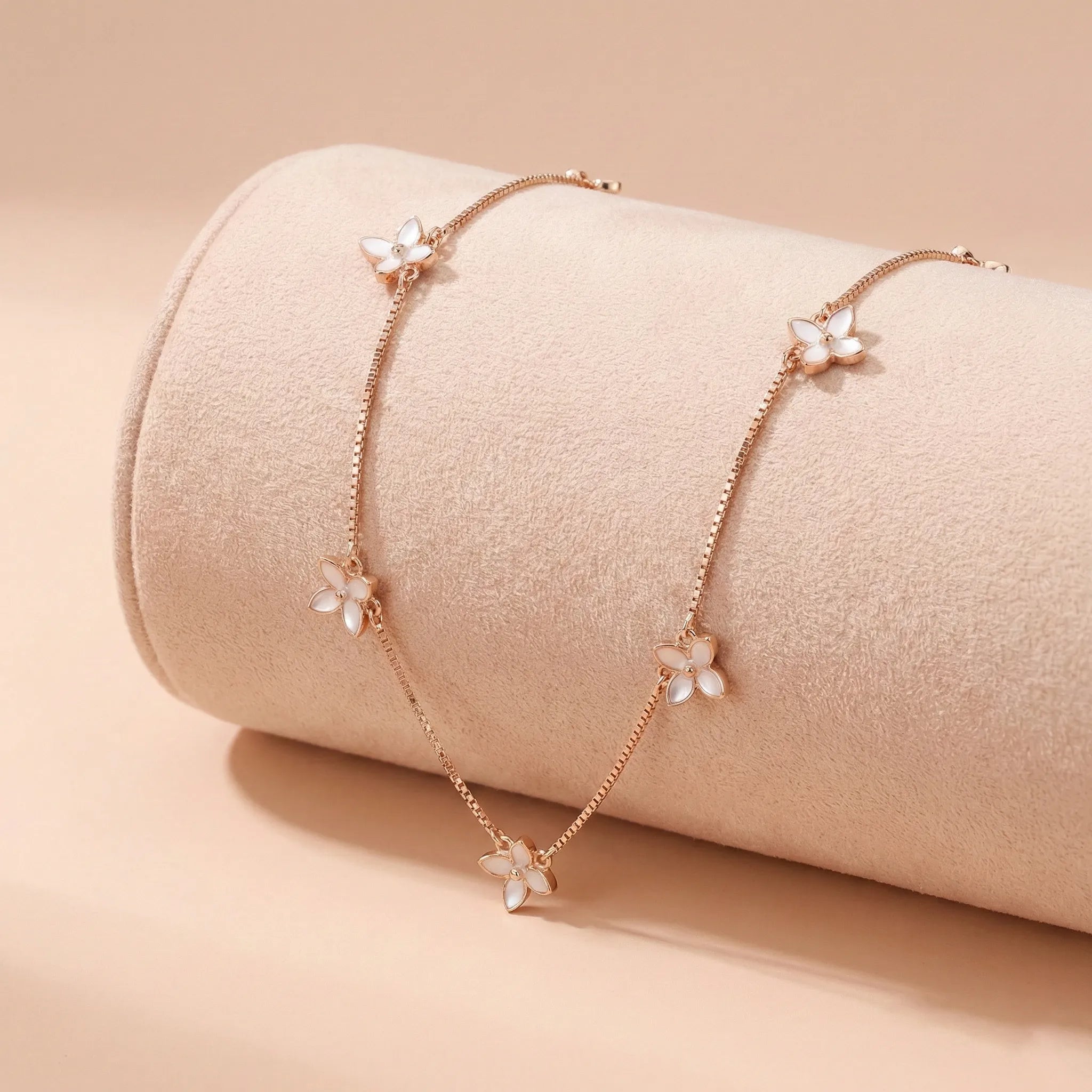92.5 Rose Gold Silver Dainty Floral Charms Ivanah Silver