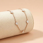 92.5 Silver Rose Gold Plated Clover Charm Chain Ivanah Silver