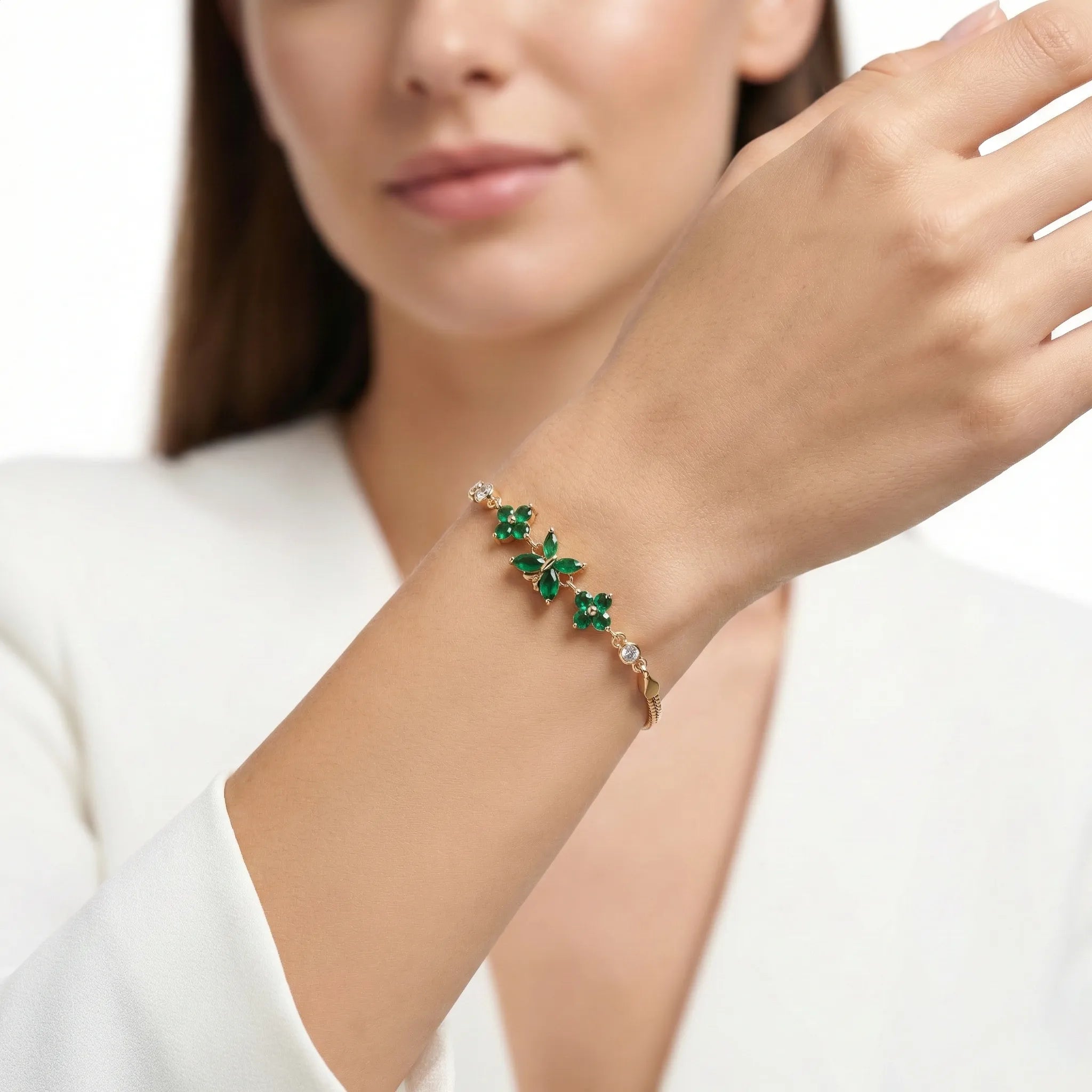 92.5 SilverNature-Inspired Rose Gold Butterfly Bracelet Ivanah Silver