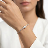 92.5 Silver Rose Gold Two-Stone Tennis Bracelet Ivanah Silver