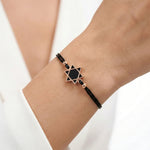 92.5 Silver Rose Gold Black Star Cord Bracelet Ivanah Silver