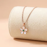 Sakura-Inspired Rose Gold 92.5 Silver Pendant with Chain Ivanah Silver