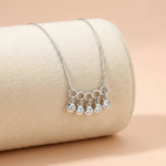 92.5 Silver Dangling Crystal Five-Circle Pendant with Chain Ivanah Silver