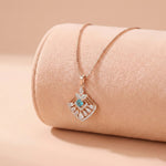 92.5 Silver Rose Gold-Plated Vintage Geometric Pendant with Chain Ivanah Silver