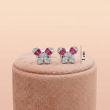 92.5 Rose Gold Silver Pink Baguette Butterfly Stud Ivanah Silver