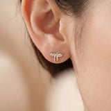 92.5 Rose Gold SilverDainty Baguette Ribbon Stud Ivanah Silver