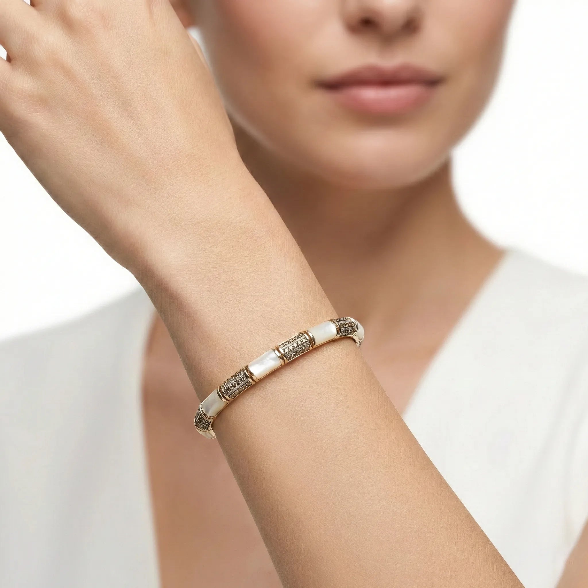 92.5 Silver Men's Two-Tone Bar Link Bracelet in Ivanah Silver