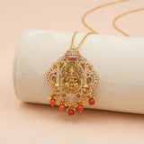 92.5 Silver Ganesha Pendant with Red Bead Drops Ivanah Silver
