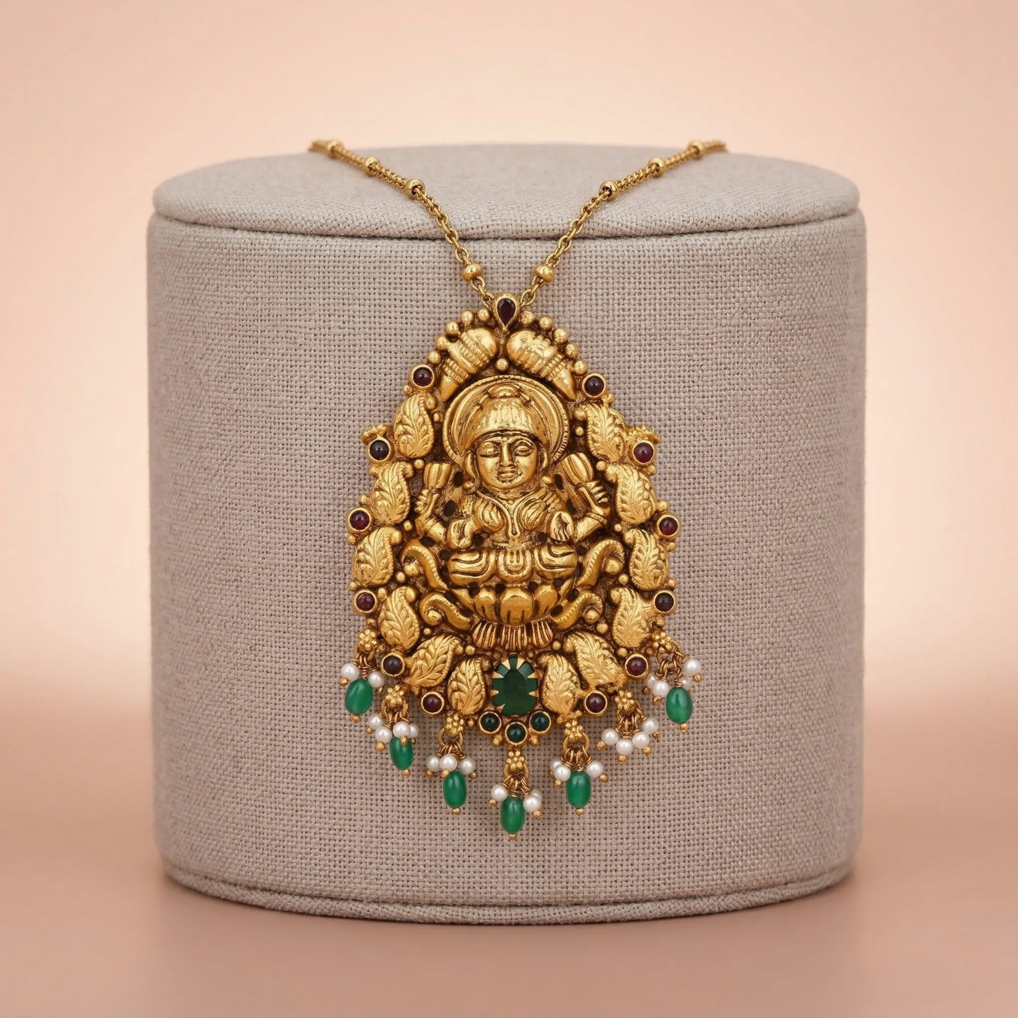 92.5 Gold Plated Silver Antique Temple Pendant Ivanah Silver