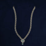92.5 Silver Gold Plated Necklace with Emerald Green Stone & CZ Diamonds Ivanah Silver