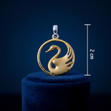 92.5 Silver Dual-Tone Swan Circular Pendant Ivanah Silver