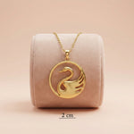 92.5 Sterling Silver Gold Plated Circular Swan Pendant Ivanah Silver