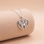 92.5 Sterling Silver Butterfly in Heart Pendant Ivanah Silver