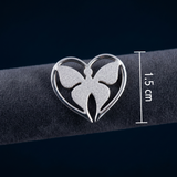 92.5  Silver Matte Butterfly in Heart Frame Pendant Ivanah Silver