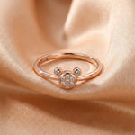 92.5 Silver Rose Gold Plated Pave Mouse Ears Silhouette Ring Ivanah Silver