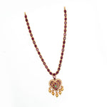 92.5 Silver Gold Plated Ruby Kemp Chain with Heart Pendant Necklace Ivanah Silver