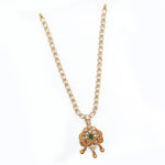 92.5 Silver Gold Plated Floral Ruby & Emerald Stone Necklace Ivanah Silver