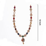 Navaratna Style 92.5 Silver Gold Plated Necklace – Floral CZ Design Ivanah Silver