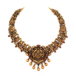 92.5 Silver Gold Plated Antique Peacock Medallion Necklace Ivanah Silver