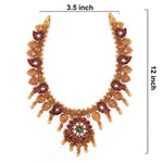 92.5 Silver Antique Gold Plated Traditional Mango Necklace Ivanah Silver