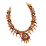 92.5 Silver Antique Gold Plated Traditional Mango Necklace Ivanah Silver