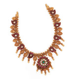 92.5 Silver Antique Gold Plated Traditional Mango Necklace Ivanah Silver