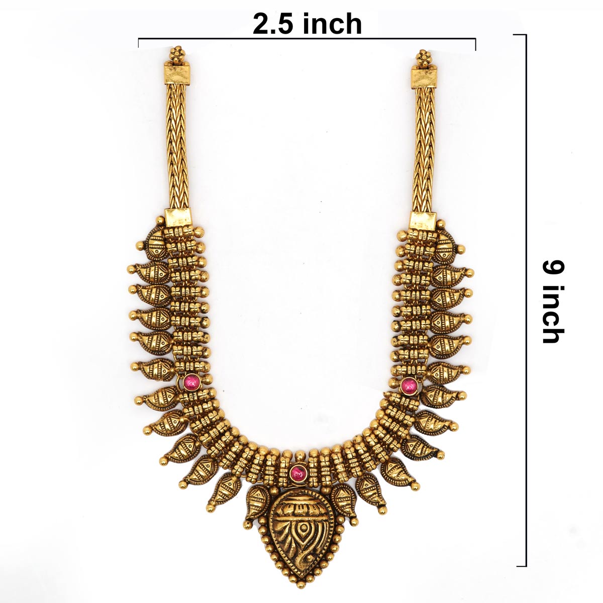 92.5  Silver Gold Plated Antique Mango Design Necklace Ivanah Silver