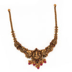 92.5 Silver Antique Gold Plated Gaja Lakshmi Temple Necklace Ivanah Silver