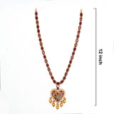 92.5 Silver Gold Plated Ruby Kemp Chain with Heart Pendant Necklace Ivanah Silver