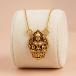 Traditional Antique Gold-Toned Goddess Lakshmi Temple Jewelry Pendant Ivanah Silver