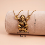 Traditional Antique Gold-Toned Lord Ganesha Temple Jewelry Pendant Ivanah Silver