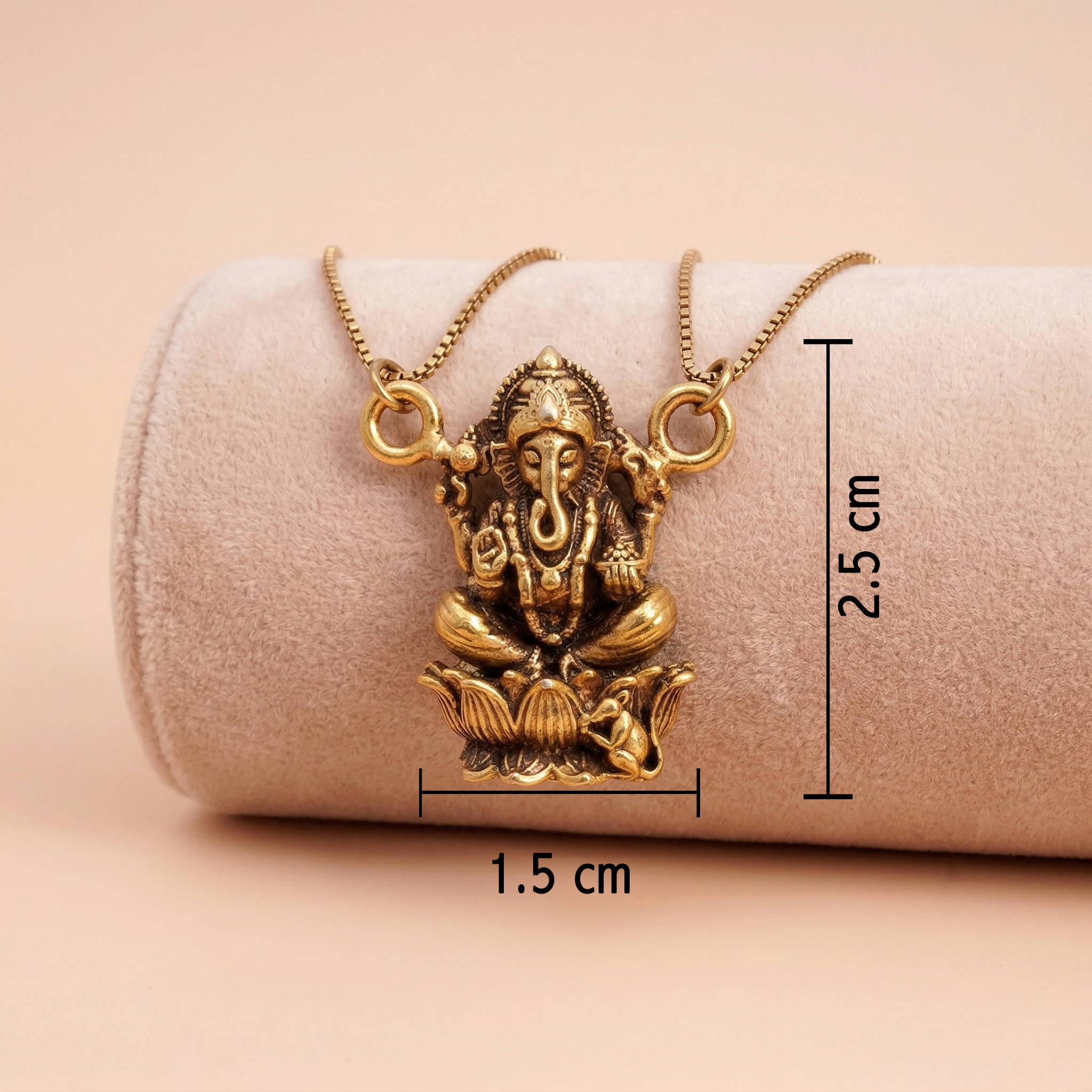 Traditional Antique Gold-Toned Lord Ganesha Temple Jewelry Pendant Ivanah Silver