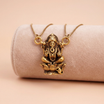 Traditional Antique Gold-Toned Lord Ganesha Temple Jewelry Pendant Ivanah Silver