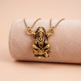 Traditional Antique Gold-Toned Lord Ganesha Temple Jewelry Pendant Ivanah Silver