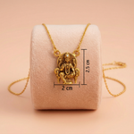 Traditional Seated Lakshmi Gold Pendant with Stone Accent Ivanah Silver
