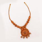 92.5 Silver Gold Plated Necklace Temple Design with Kemp Stones Ivanah Silver