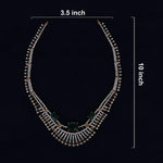 92.5 Silver Gold Plated Necklace with Emerald Green & CZ Stones Ivanah Silver