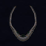 92.5 Silver Gold Plated Necklace with Emerald Green & CZ Stones Ivanah Silver