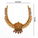92.5 Silver Gold Plated Traditional Manga Malai Necklace with Kemp Stones Ivanah Silver